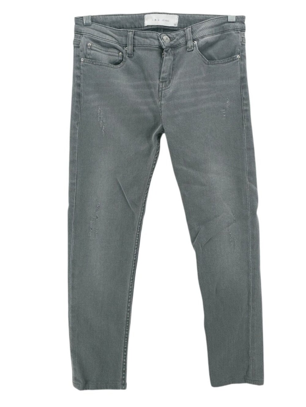 IRO Jeans "Night" Gray Low Rise Skinny Distressed Cropped Size 29